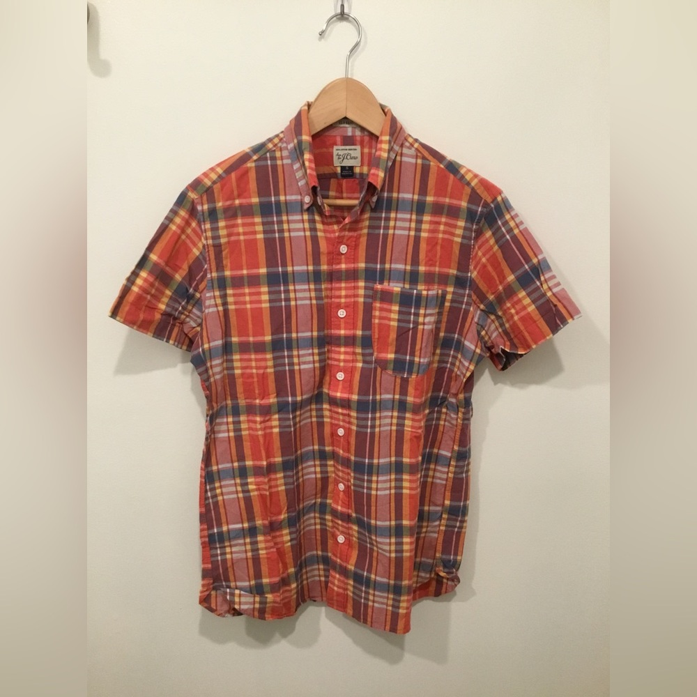 J. Crew Short Sleeve Shirt in Orange